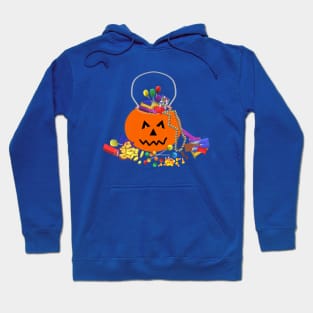 Halloween Candy Pumpkin Bucket (White Background) Hoodie